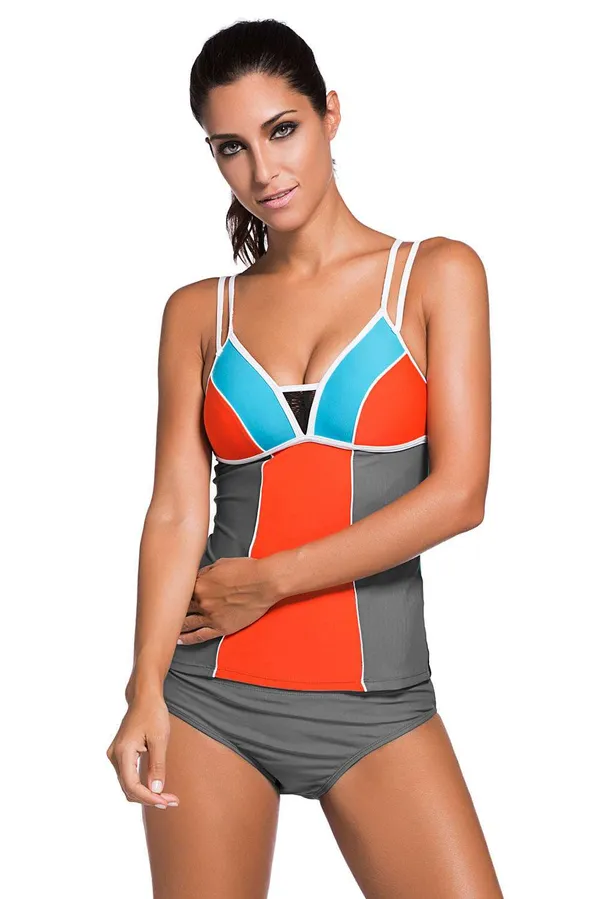 Kaamastra_Lace_Splice_Color_Block_With_Grey_Brief_2pcs_Tankini_Swimsuit