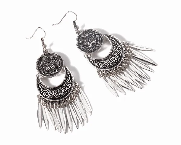 Kaamastra_Boho_Dangle_Drop_Earrings_Gypsy_Ethnic_Tribal_Jewellery_Silver