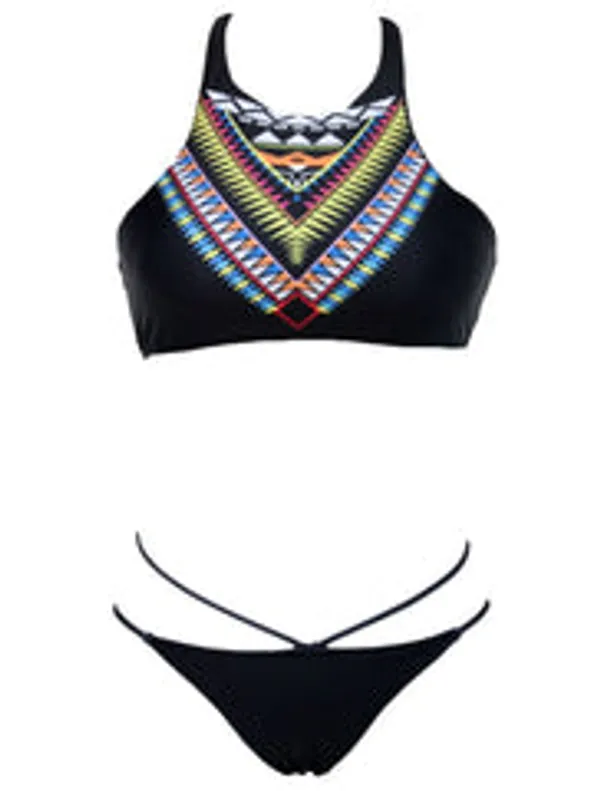 Kaamastra_Black_Boho_Print_Bikini_Set_For_Women