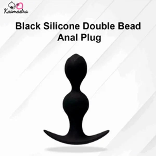 Kaamastra_Black_Silicone_Double_Bead_Anal_Plug