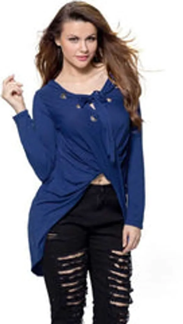Kaamastra_Royal_Blue_Plain_Belted_Skater_Dress