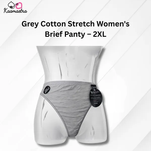 Kaamastra_S_Grey_Cotton_Stretch_Women_S_Brief_Panty_2xl