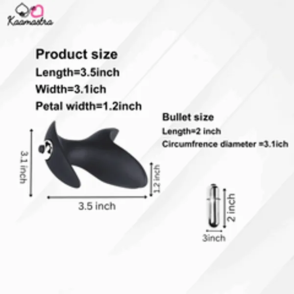 Kaamastra_Black_Silicone_2_Leaves_Vibrating_Anal_Plug