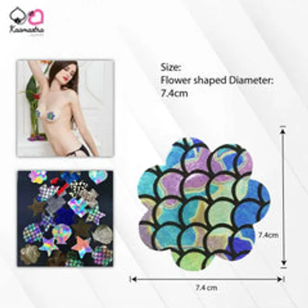 Kaamastra_Multicolor_Fish_Skin_Print_Flower_Shape_Nipple_Pasty