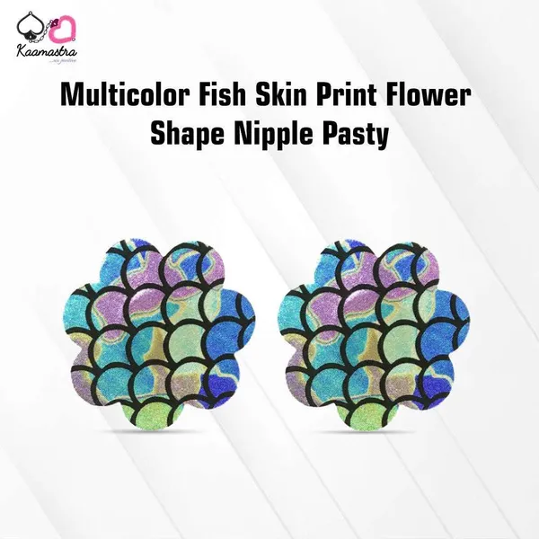 Kaamastra_Multicolor_Fish_Skin_Print_Flower_Shape_Nipple_Pasty