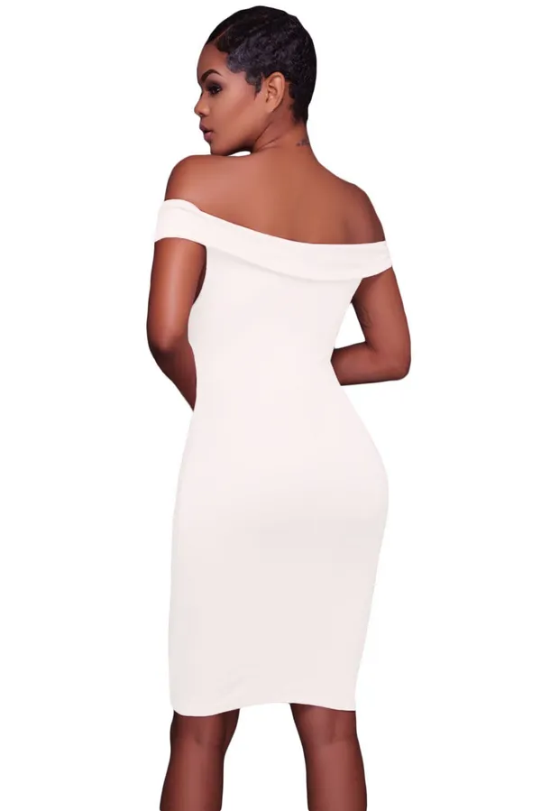Kaamastra_White_Off_Shoulder_Midi_Women_S_Dress