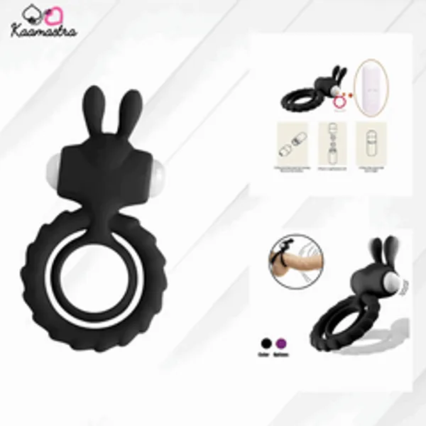 Kaamastra_Silicone_2_Loop_Rabbit_Ring_Vibrating_Penis_Ring