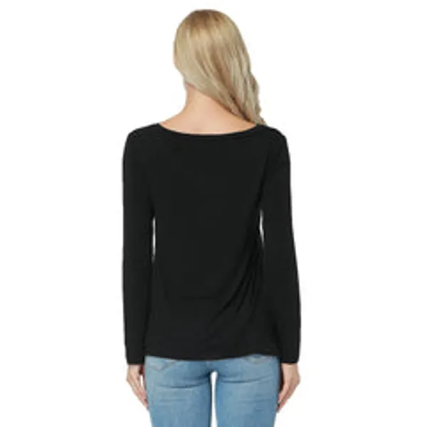 Kaamastra_Black_Full_Sleeve_Pocket_Design_Top_Womens_T_Shirt