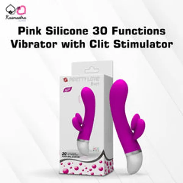 Kaamastra_Pink_Silicone_30_Functions_Vibrator_With_Clit_Stimulator