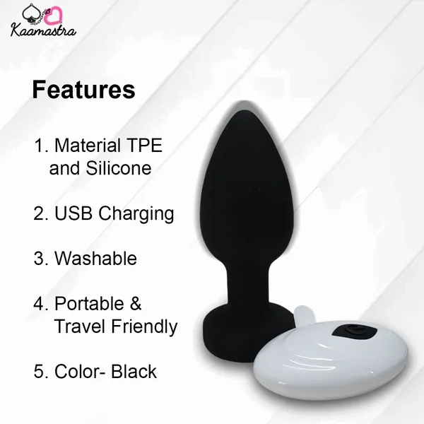 Kaamastra_Black_Remote_Control_Vibrating_Butt_Plug