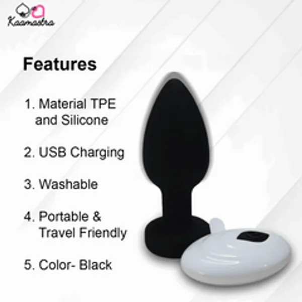 Kaamastra_Black_Remote_Control_Vibrating_Butt_Plug