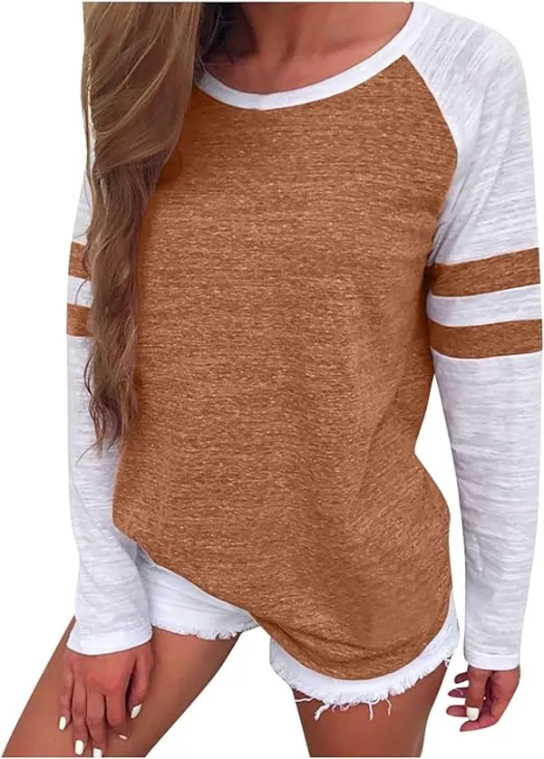 Kaamastra_Brown_And_White_Full_Sleeve_Women_S_T_Shirt