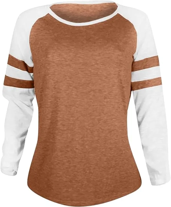 Kaamastra_Brown_And_White_Full_Sleeve_Women_S_T_Shirt