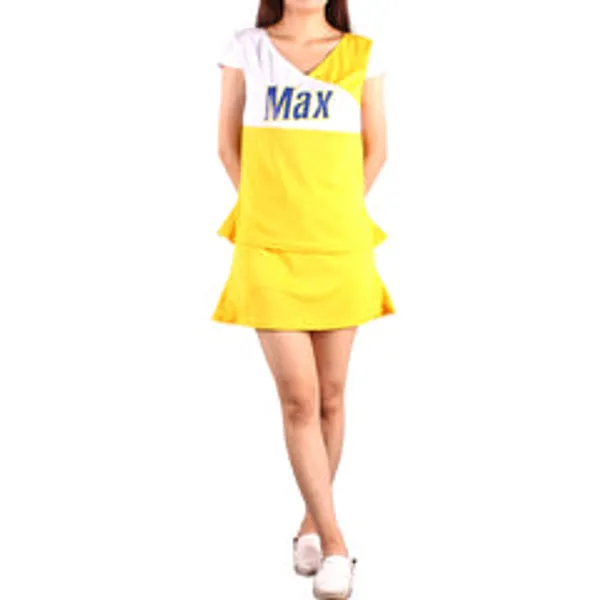Kaamastra_Yellow_Casual_Dress_V_Neck_Mini_Skirts_For_Women