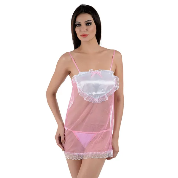 Kaamastra_Women_See_Through_Pink_Sleepwear_Babydoll