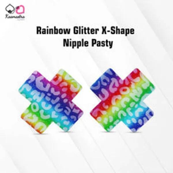 Kaamastra_Rainbow_Glitter_X_Shape_Nipple_Pasty