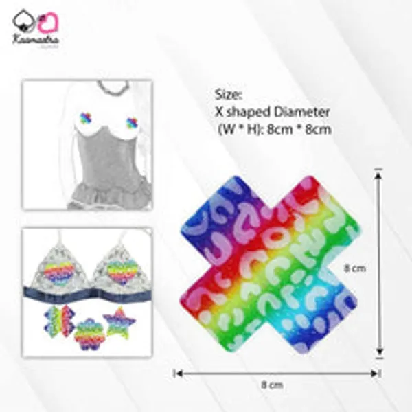Kaamastra_Rainbow_Glitter_X_Shape_Nipple_Pasty