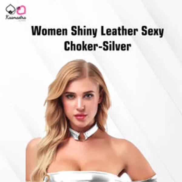Kaamastra_Women_Shiny_Leather_Sexy_Choker_Silver