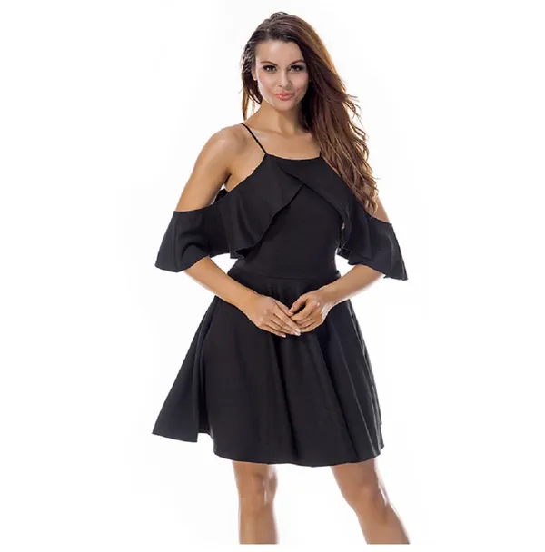 Kaamastra_Black_Sexy_Nighty_Shoulder_Skater_Hot_Bodycon_Dress