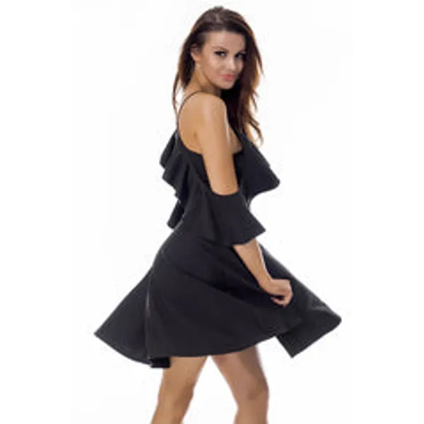 Kaamastra_Black_Sexy_Nighty_Shoulder_Skater_Hot_Bodycon_Dress
