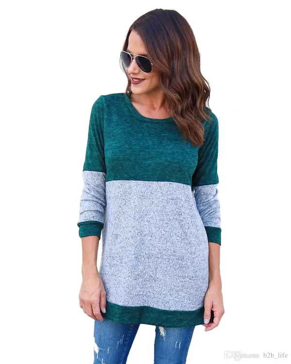 Kaamastra_Blue_And_Grey_Round_Neck_Full_Sleeve_Top