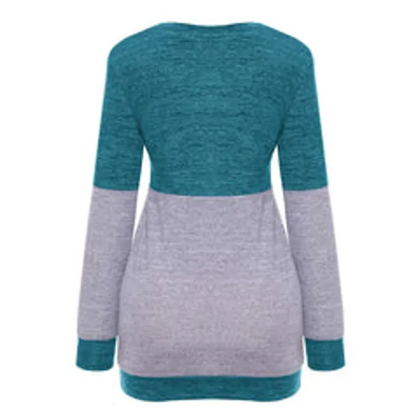 Kaamastra_Blue_And_Grey_Round_Neck_Full_Sleeve_Top