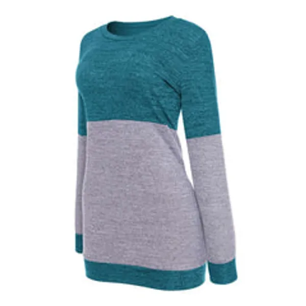 Kaamastra_Blue_And_Grey_Round_Neck_Full_Sleeve_Top