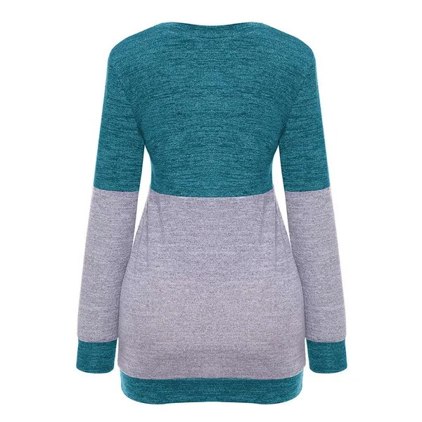 Kaamastra_Blue_And_Grey_Round_Neck_Full_Sleeve_Top