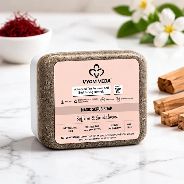 Vyom_Veda_Saffron_Sandalwood_Exfoliating_Scrub_Soap