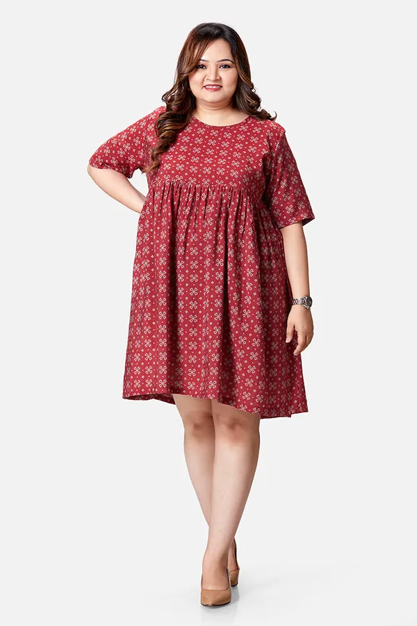 Red_Viscose_Abstract_Print_Knee_Length_Dress_For_Women