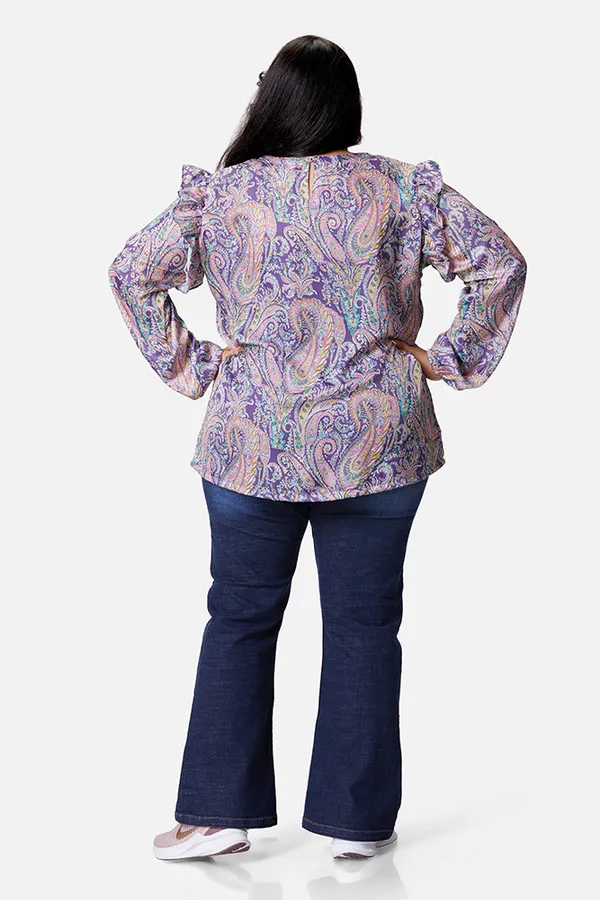 Purple_Satin_Paisley_Full_Sleeve_Top_For_Women