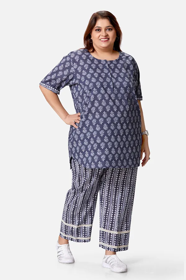 Grey_Cotton_Half_Sleeve_Short_Kurta_Set_For_Women