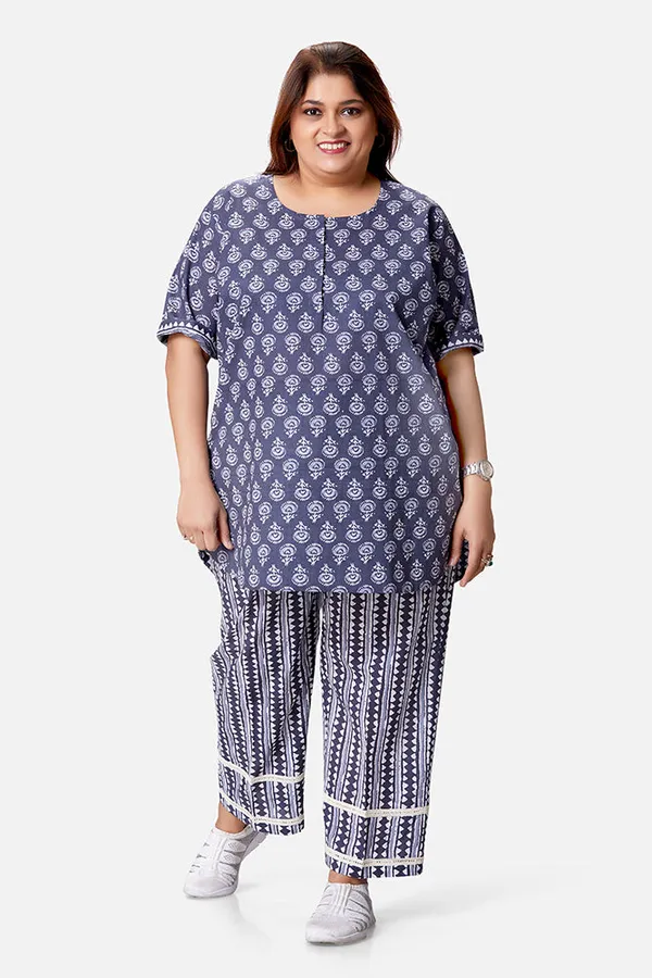 Grey_Cotton_Half_Sleeve_Short_Kurta_Set_For_Women