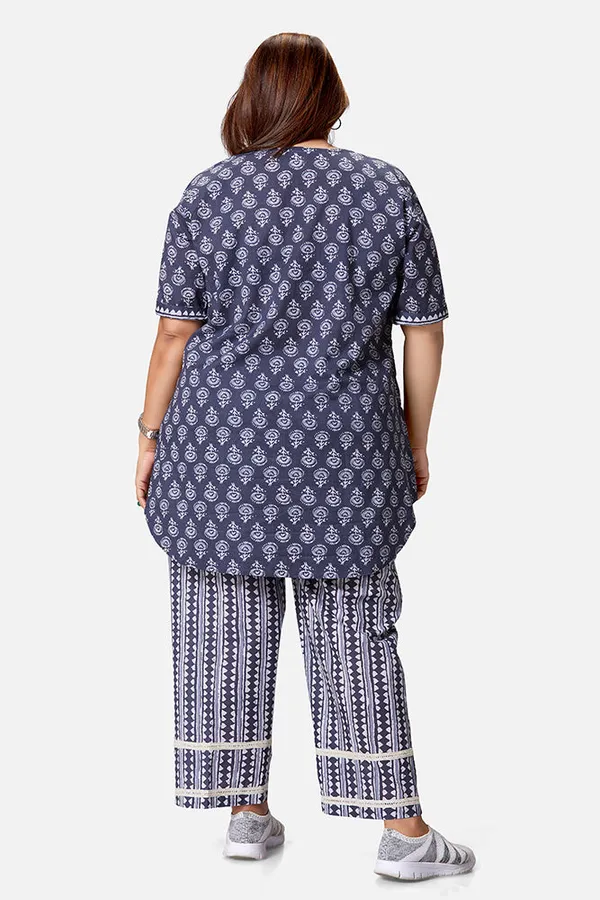 Grey_Cotton_Half_Sleeve_Short_Kurta_Set_For_Women