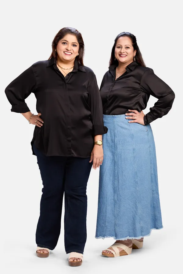 Black_Satin_Tailored_Long_Sleeve_Shirt_For_Women