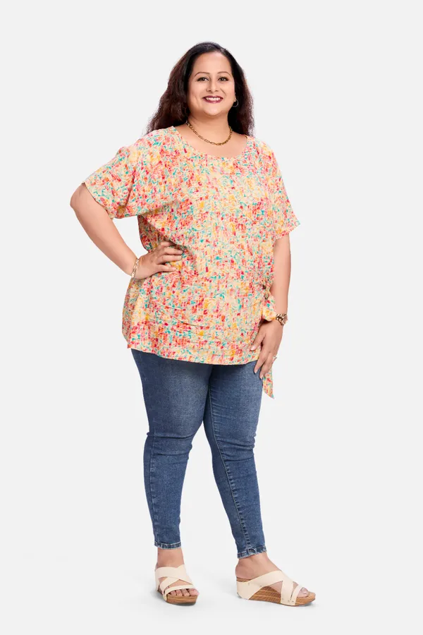Pink_Rayon_Side_Knot_Top_For_Women