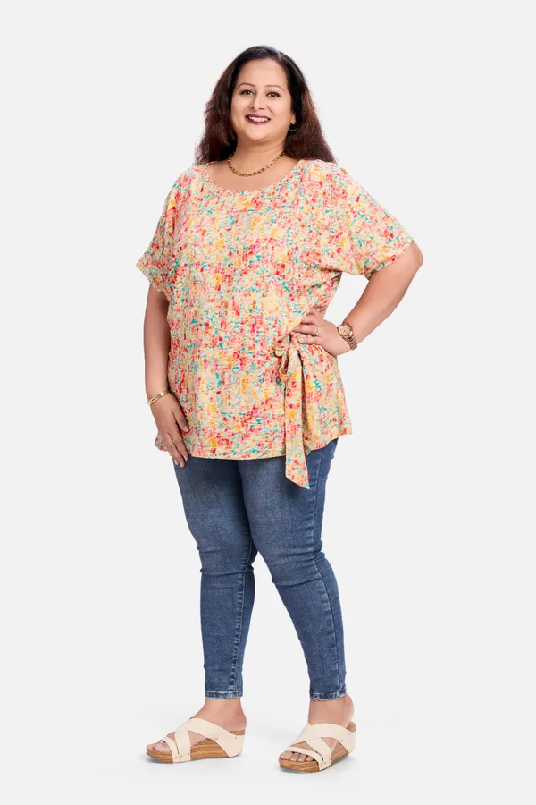 Pink_Rayon_Side_Knot_Top_For_Women
