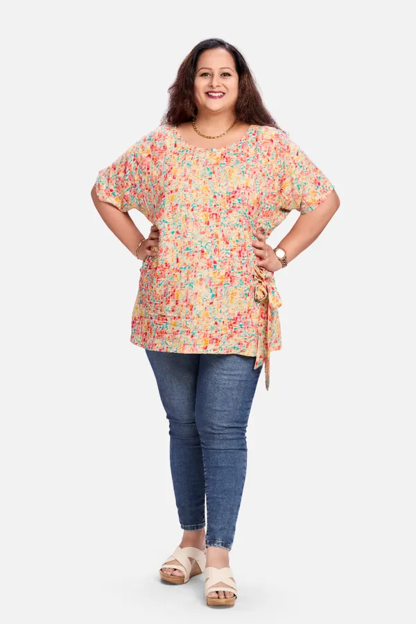 Pink_Rayon_Side_Knot_Top_For_Women