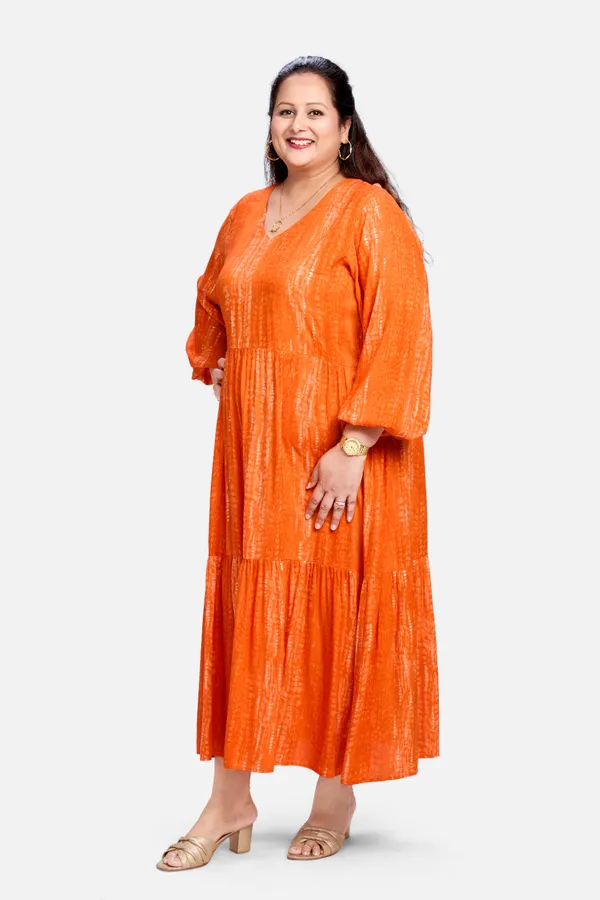 Orange_Rayon_Tiered_Dress_For_Women
