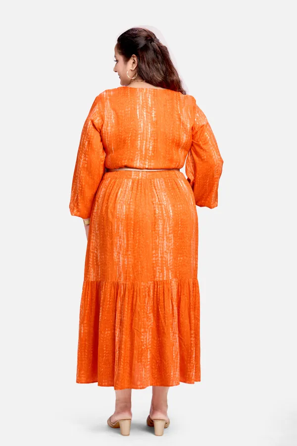 Orange_Rayon_Tiered_Dress_For_Women