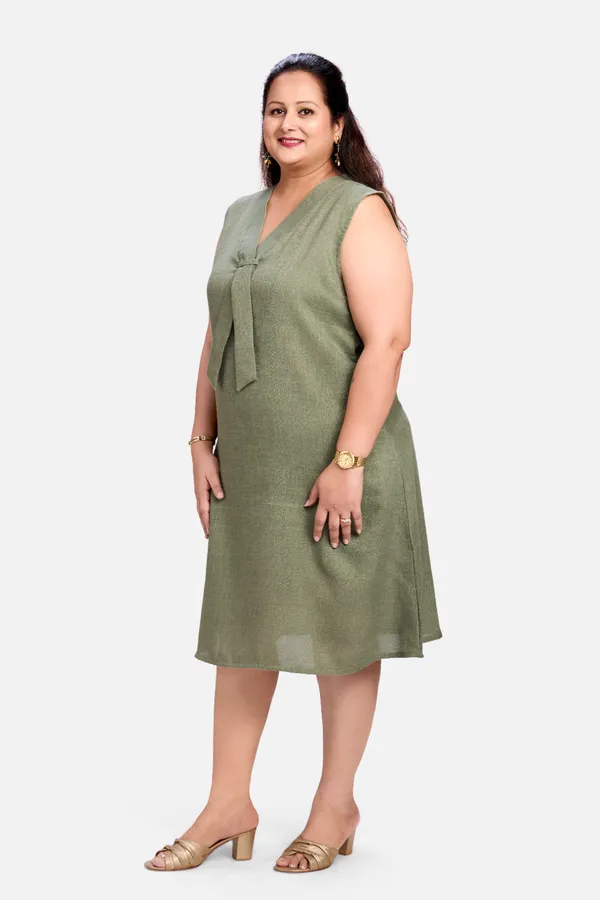 Olive_Green_Cotton_Linen_Sleeveless_Dress_For_Women
