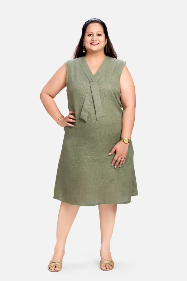 Olive_Green_Cotton_Linen_Sleeveless_Dress_For_Women