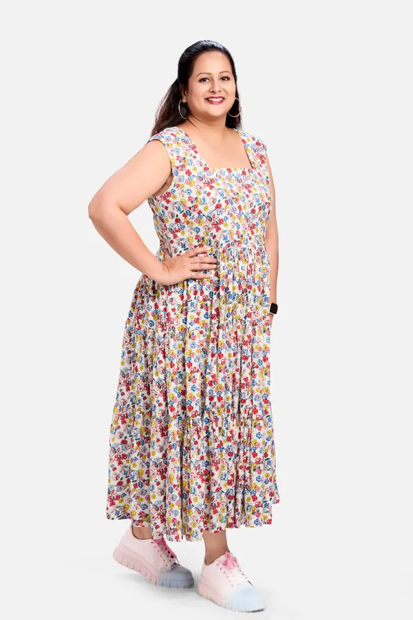 Multicolour_Rayon_Floral_Tiered_Sleeveless_Dress_For_Women