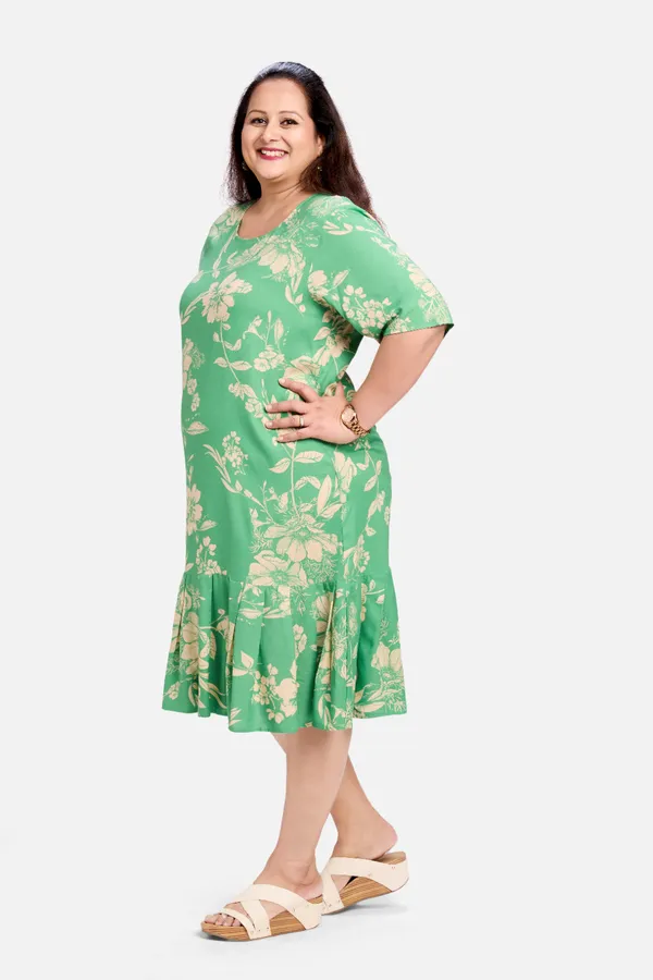 Green_Rayon_Floral_Print_Dress_For_Women