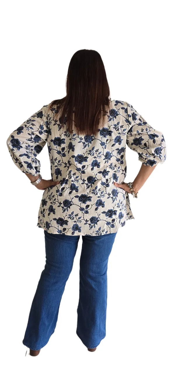 White_Cotton_Floral_Print_Top_For_Women