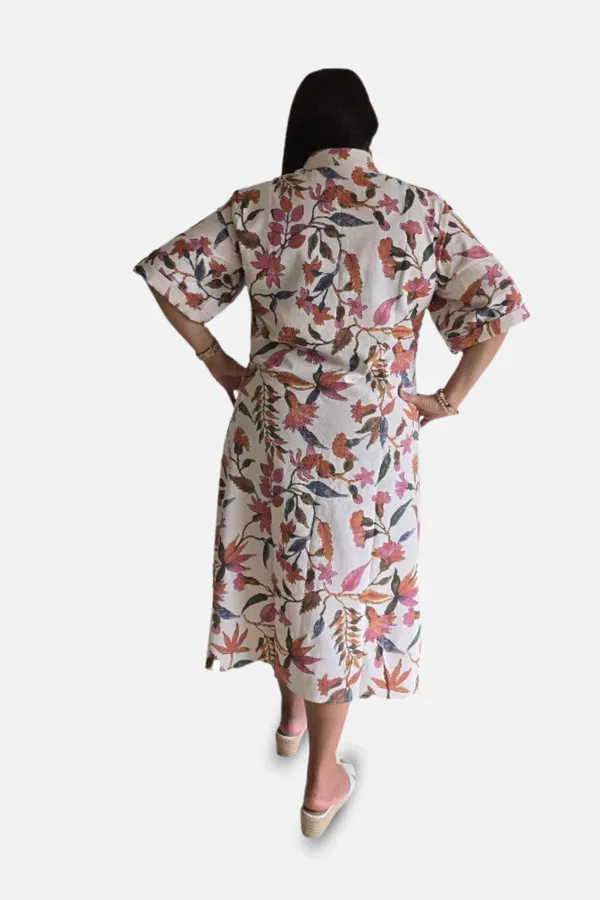 White_Cotton_Floral_Shirt_Dress_For_Women