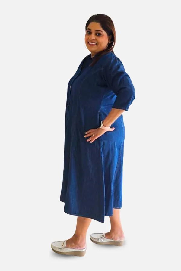 Blue_Denim_Sleeveless_A-Line_Shirt_Dress_For_Women