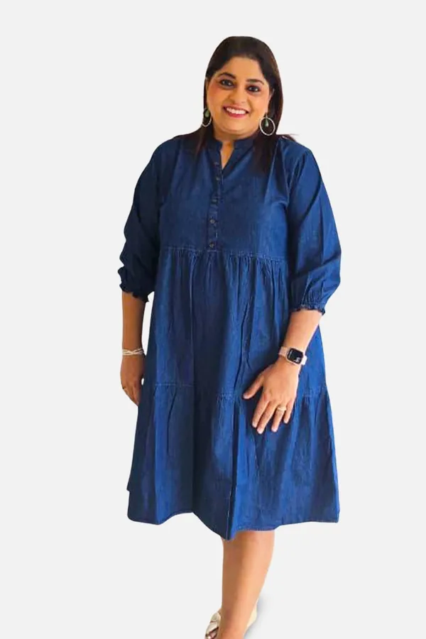 Blue_Soft_Denim_Relaxed_Fit_Tiered_Dress_For_Women