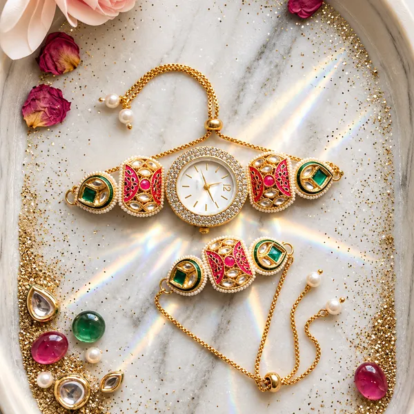 Gold_Tone_Kundan_Style_Analog_Watch_And_Bracelet_Set_For_Women