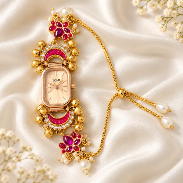 Gold_Tone_Pearl_Embellished_Analog_Watch_For_Women